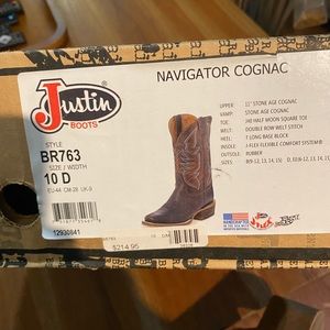 Men’s Justin Western Cowboy Boots Size 10